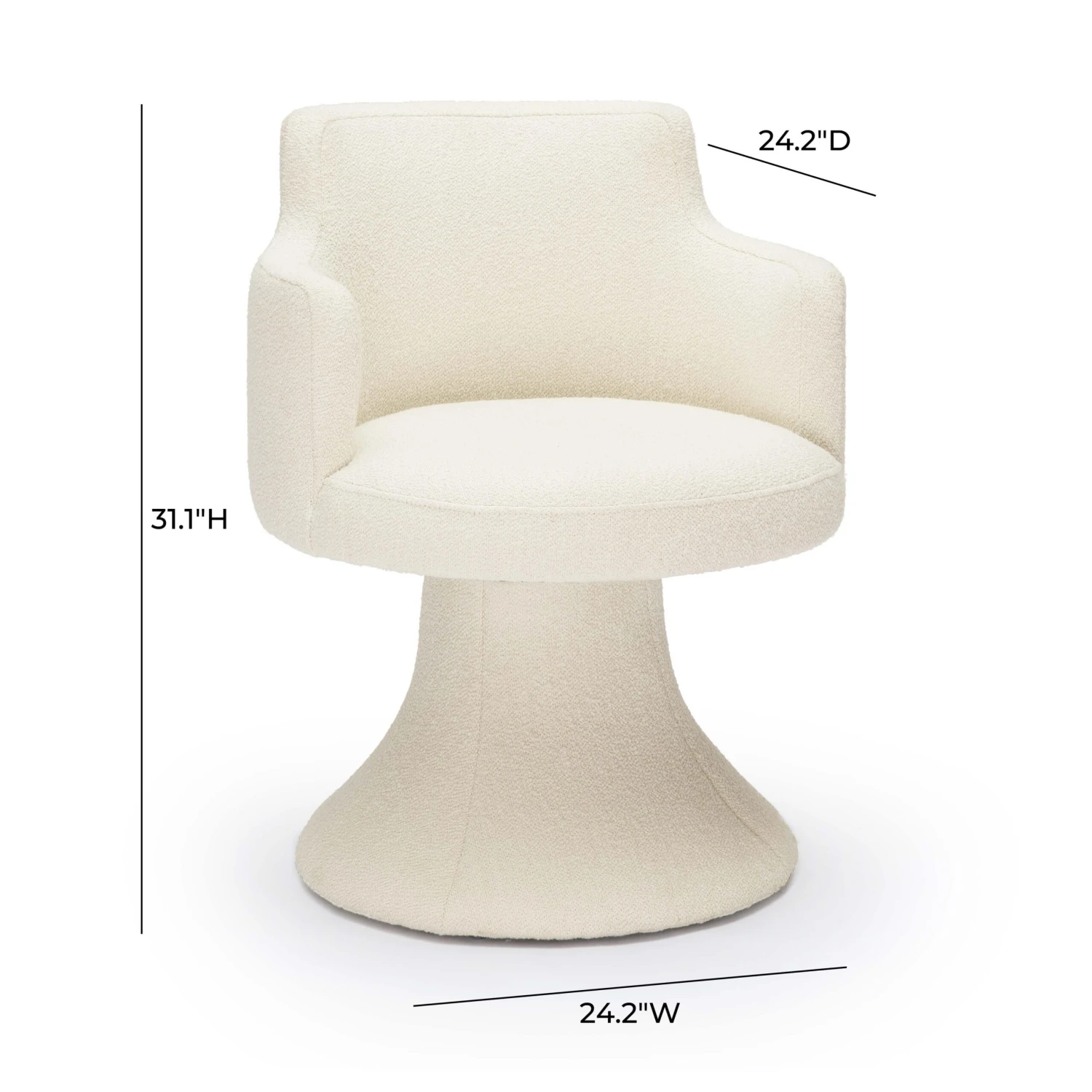 Jeffree Cream Performance Boucle Swivel Dining Chair 7 Jeffree Cream Performance Boucle Swivel Dining Chair - Image 7