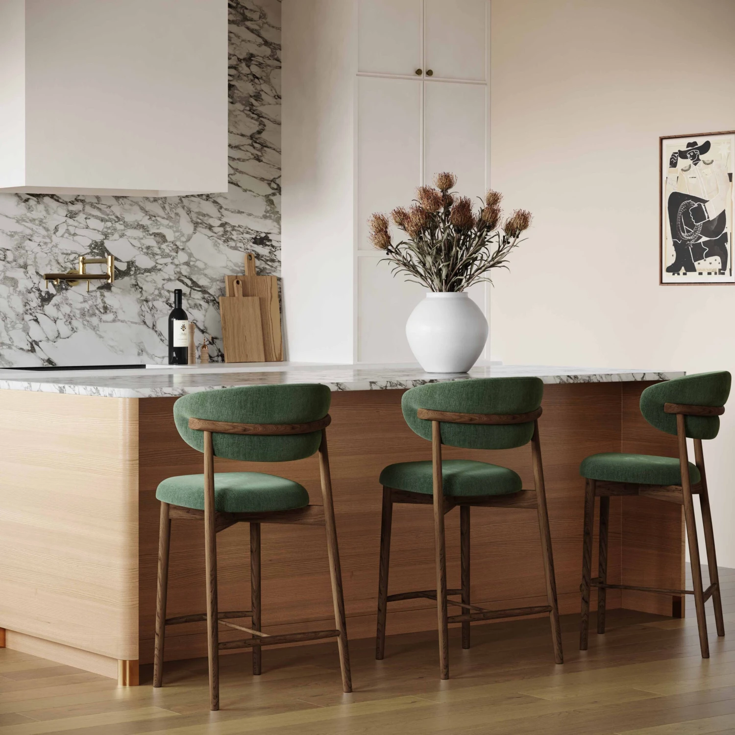 Zinea Performance Textured Velvet Counter Stool 9 Zinea Performance Textured Velvet Counter Stool - Image 9