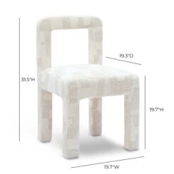 Hazel Cream Patterned Jacquard Dining Chair 12 Hazel Cream Patterned Jacquard Dining Chair -TOV Furniture Store TOV D69221 D
