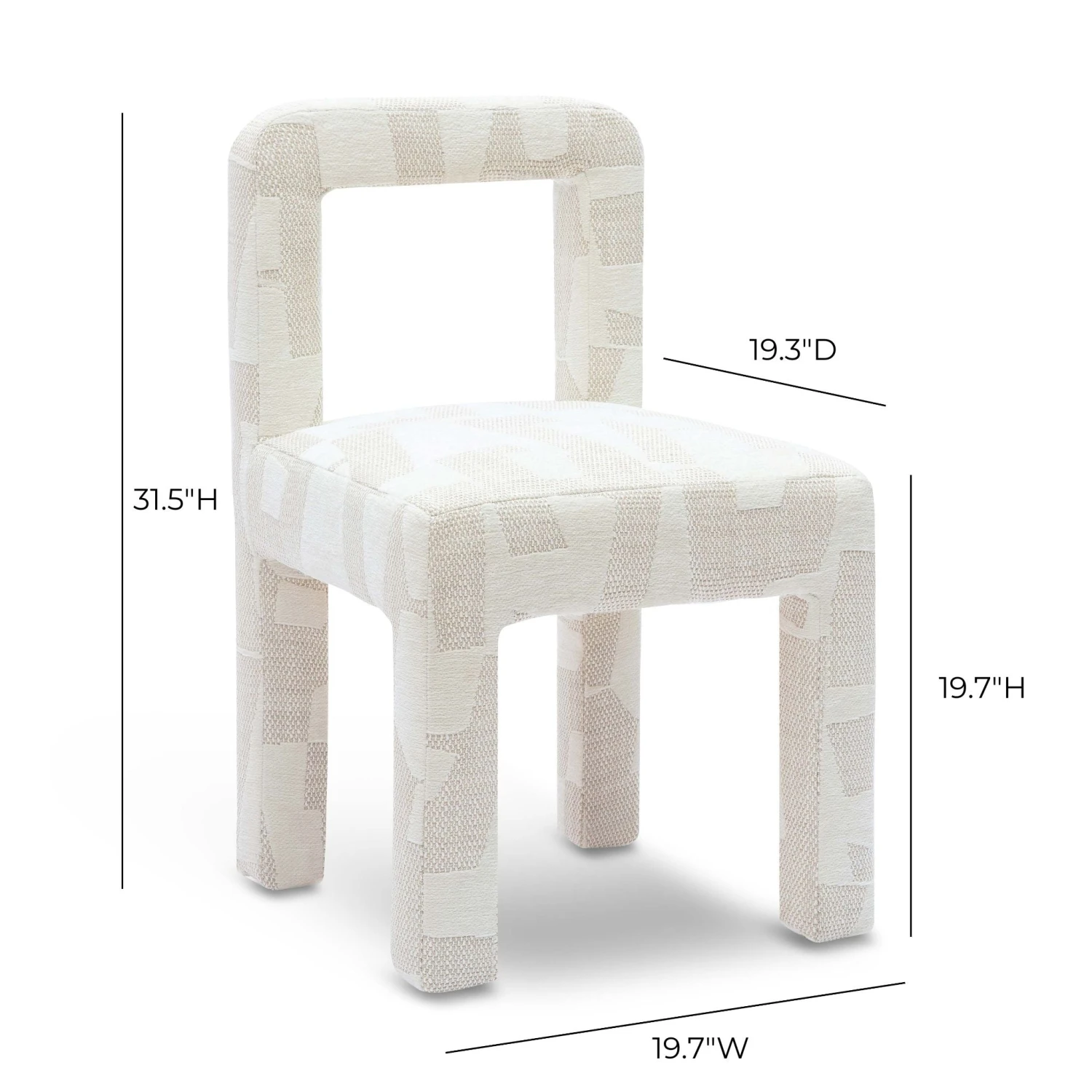 Hazel Cream Patterned Jacquard Dining Chair 6 Hazel Cream Patterned Jacquard Dining Chair - Image 6