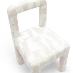 Hazel Cream Patterned Jacquard Dining Chair 11 Hazel Cream Patterned Jacquard Dining Chair -TOV Furniture Store TOV D69221.media .05
