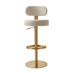 Primrose Cream Textured Performance Fabric Adjustable Stool 12 Primrose Cream Textured Performance Fabric Adjustable Stool -TOV Furniture Store TOV D69225.media .02