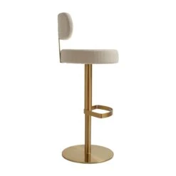Primrose Cream Textured Performance Fabric Adjustable Stool 14 Primrose Cream Textured Performance Fabric Adjustable Stool -TOV Furniture Store TOV D69225.media .04