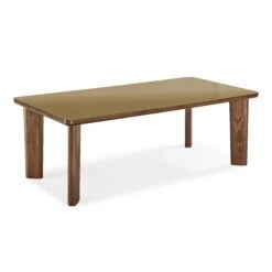 Oani Walnut And Glass 83" Rectangular Dining Table