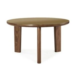 Oani Walnut And Glass 51" Round Dining Table