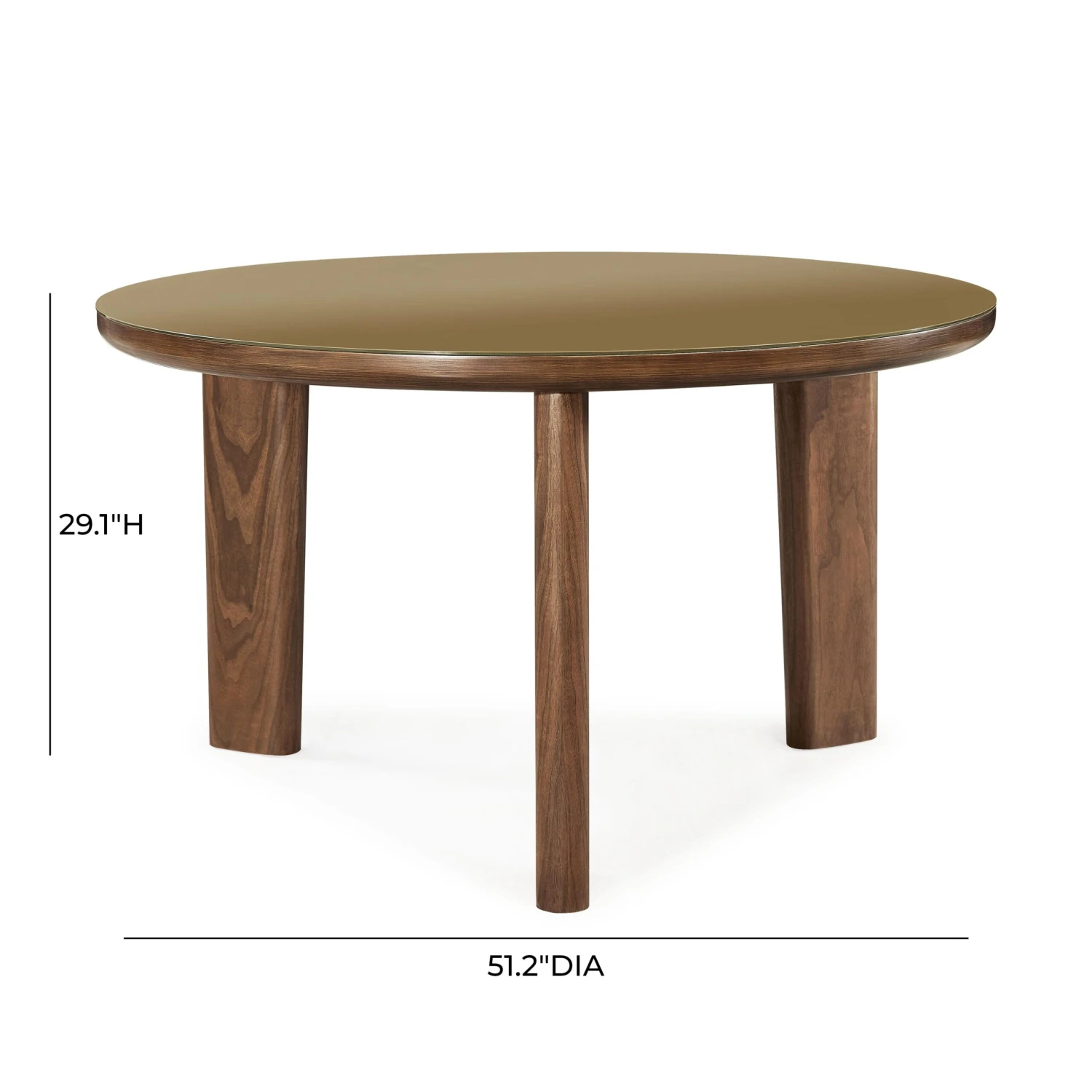 Oani Walnut And Glass 51" Round Dining Table 7 Oani Walnut And Glass 51" Round Dining Table - Image 7