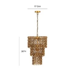 Nirsa Brass Chain Link 3-Tier Chandelier 11 Nirsa Brass Chain Link 3-Tier Chandelier -TOV Furniture Store TOV G18452.media .06