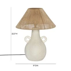Lalit Natural & White Ceramic Table Lamp 11 Lalit Natural & White Ceramic Table Lamp -TOV Furniture Store TOV G18460.media .06