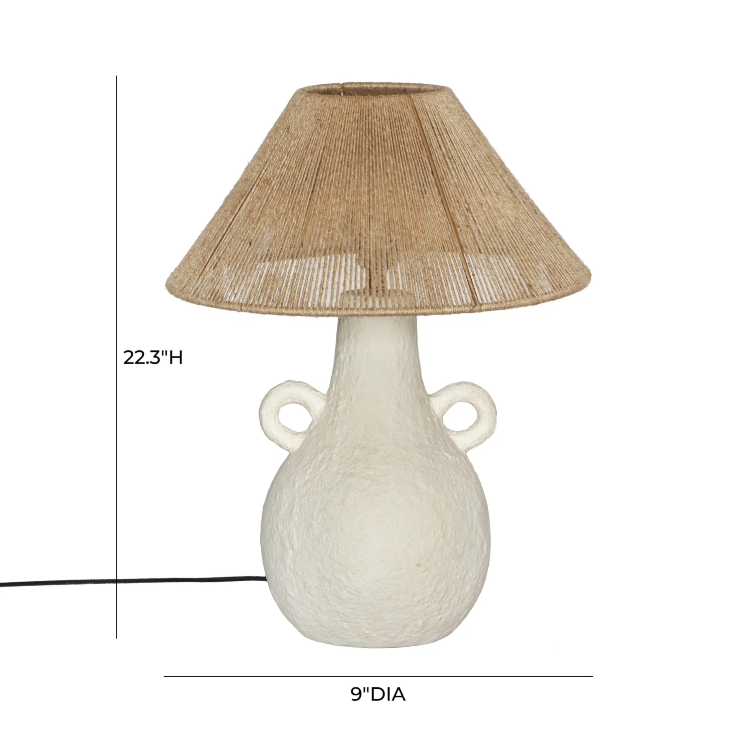 Lalit Natural & White Ceramic Table Lamp 6 Lalit Natural & White Ceramic Table Lamp - Image 6