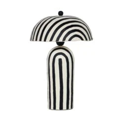 Maiori Striped Papier Mache Table Lamp