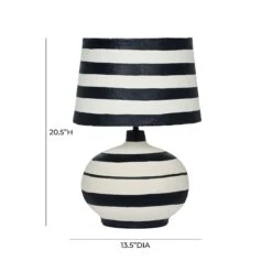 Positano Striped Papier Mache Table Lamp -TOV Furniture Store TOV G18572.media .06