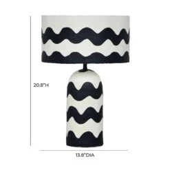 Tropea Black Waves Papier Mache Table Lamp -TOV Furniture Store TOV G18577.media .06 c52df667 bb3d 4351 84dc 0f9e18069c6a