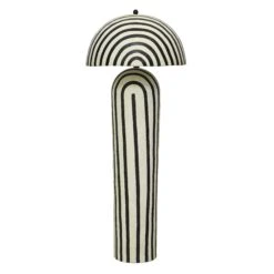 Maiori Black Striped Papier Mache Floor Lamp