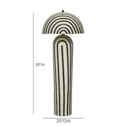 Maiori Black Striped Papier Mache Floor Lamp -TOV Furniture Store TOV G18580.media .04
