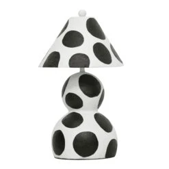 Lerici Black And White Papier Mache Table Lamp