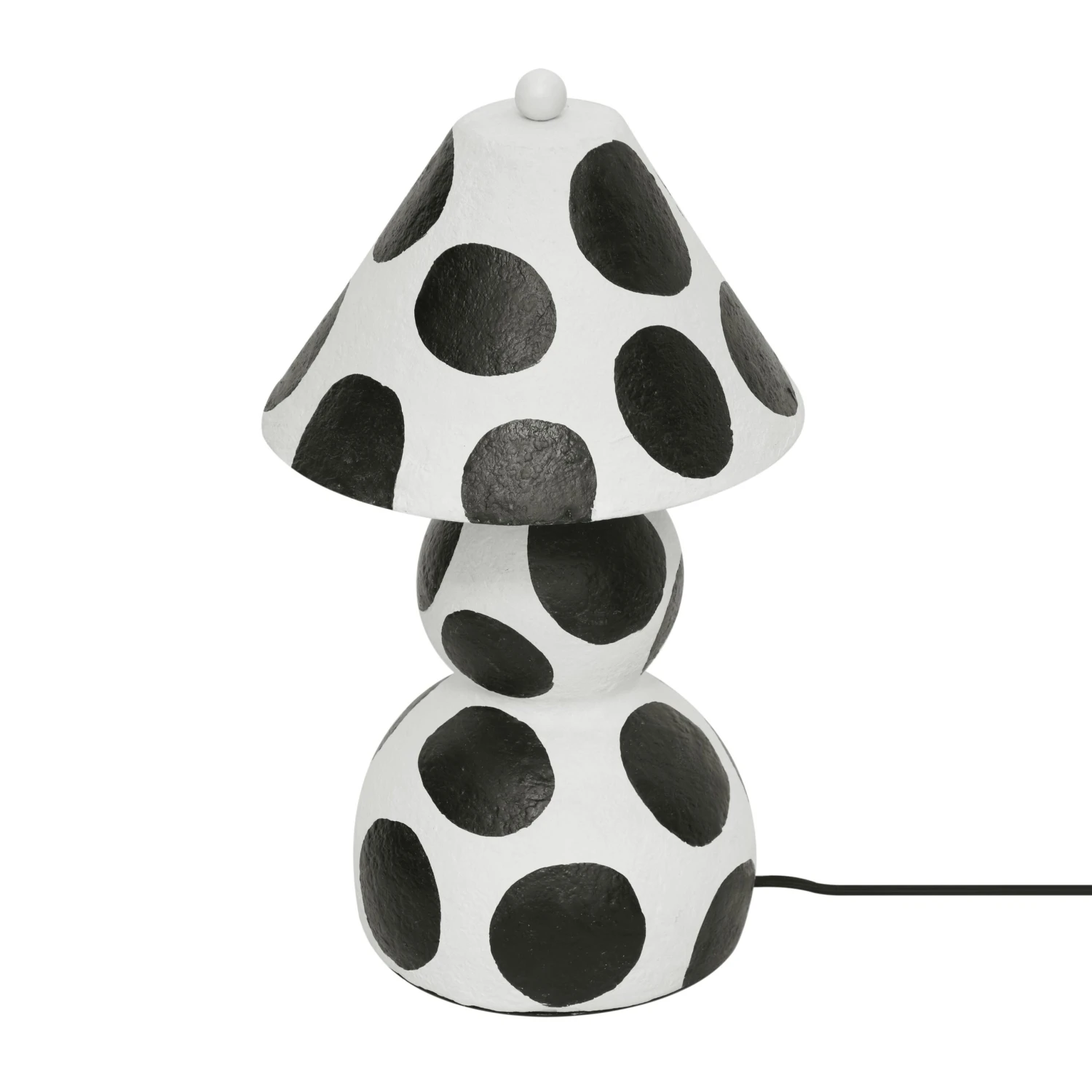 Lerici Black And White Papier Mache Table Lamp 3 Lerici Black And White Papier Mache Table Lamp - Image 3