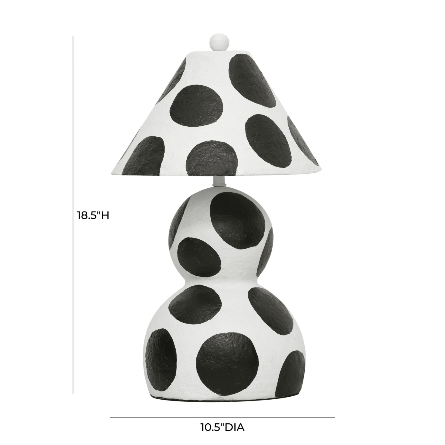 Lerici Black And White Papier Mache Table Lamp 5 Lerici Black And White Papier Mache Table Lamp - Image 5