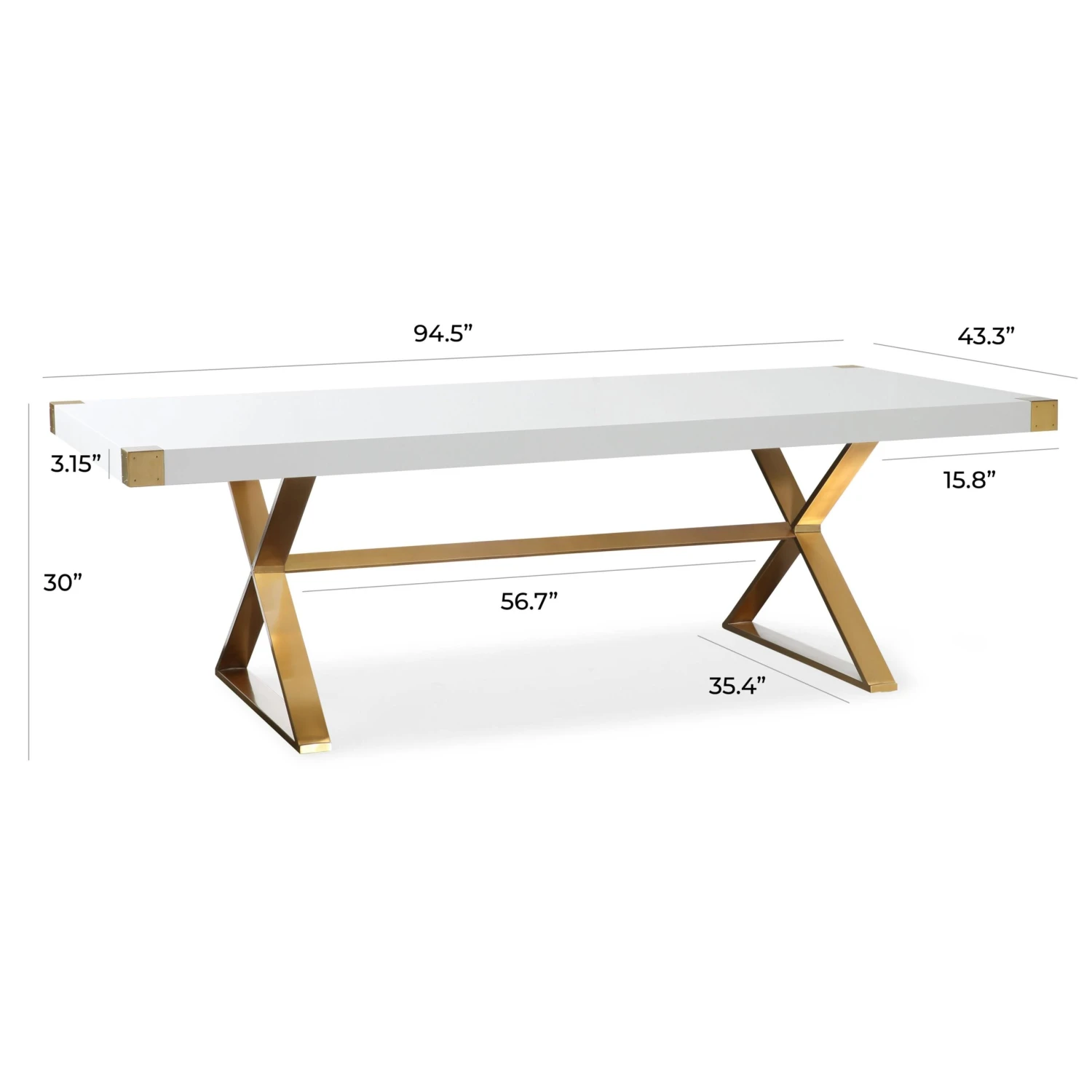 Adeline Lacquer 95" Rectangular Dining Table 6 Adeline Lacquer 95" Rectangular Dining Table - Image 6