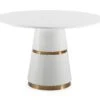 Rosa White Lacquer 47" Round Dining Table