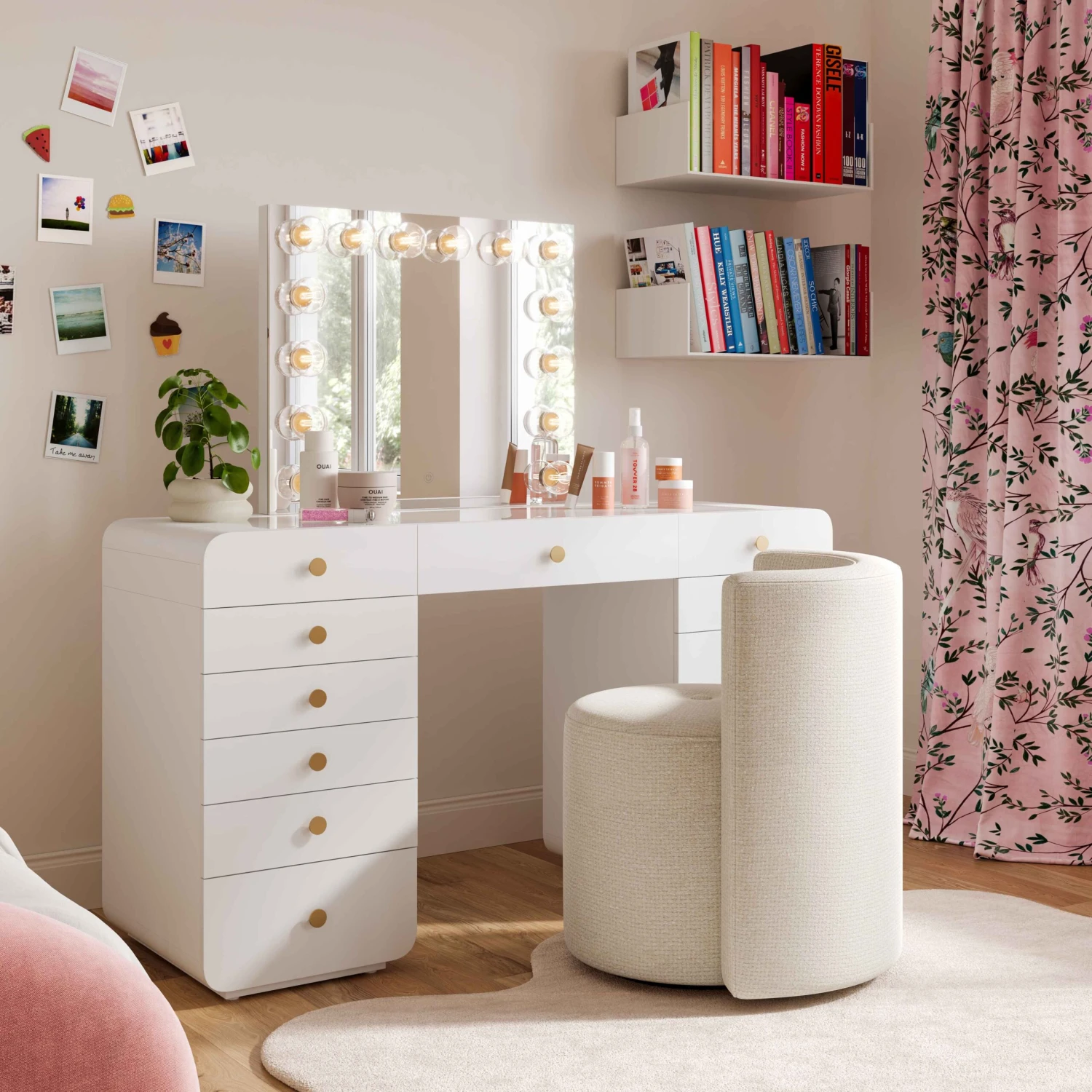 Alyssa Cream Chenille Rolling Desk Chair 2 Alyssa Cream Chenille Rolling Desk Chair - Image 2