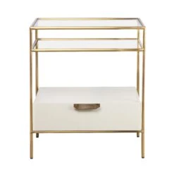 Darla Cream Glass Nightstand By Inspire Me! Home Decor 8 Darla Cream Glass Nightstand By Inspire Me! Home Decor -TOV Furniture Store TOV IHB68765.media .03