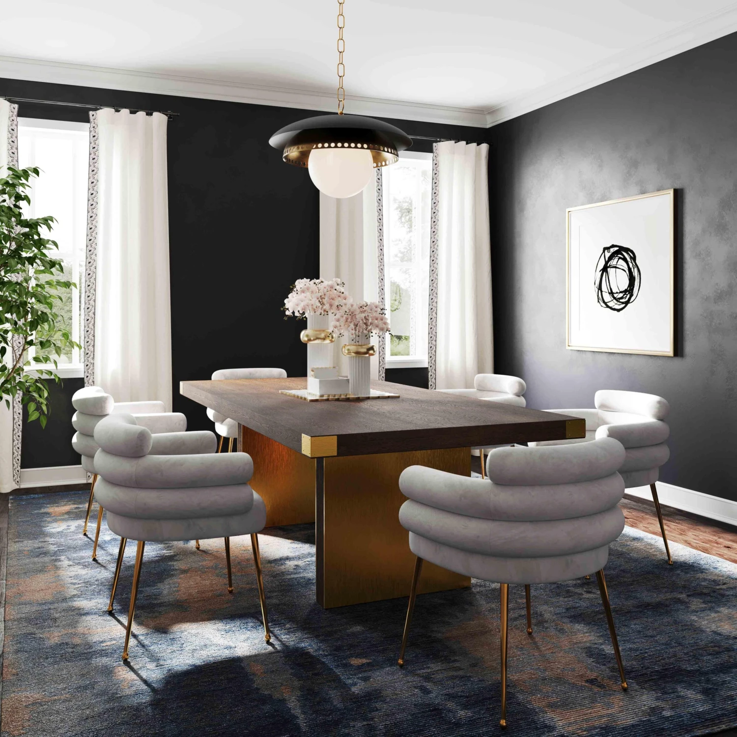 Dente Grey Velvet Dining Chair By Inspire Me! Home Decor 2 Dente Grey Velvet Dining Chair By Inspire Me! Home Decor - Image 2