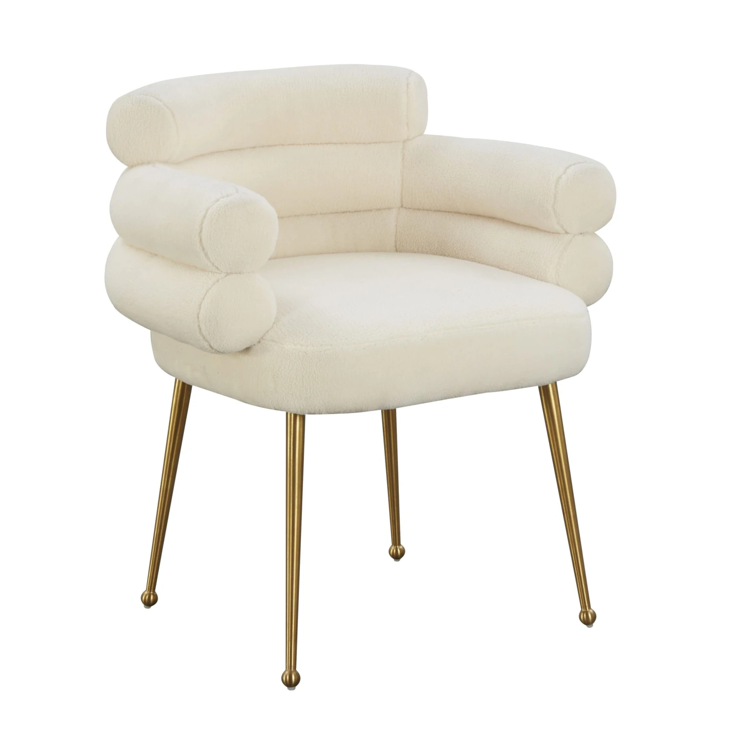 Dente Cream Faux Sheepskin Dining Chair By Inspire Me! Home Decor 1 Dente Cream Faux Sheepskin Dining Chair By Inspire Me! Home Decor