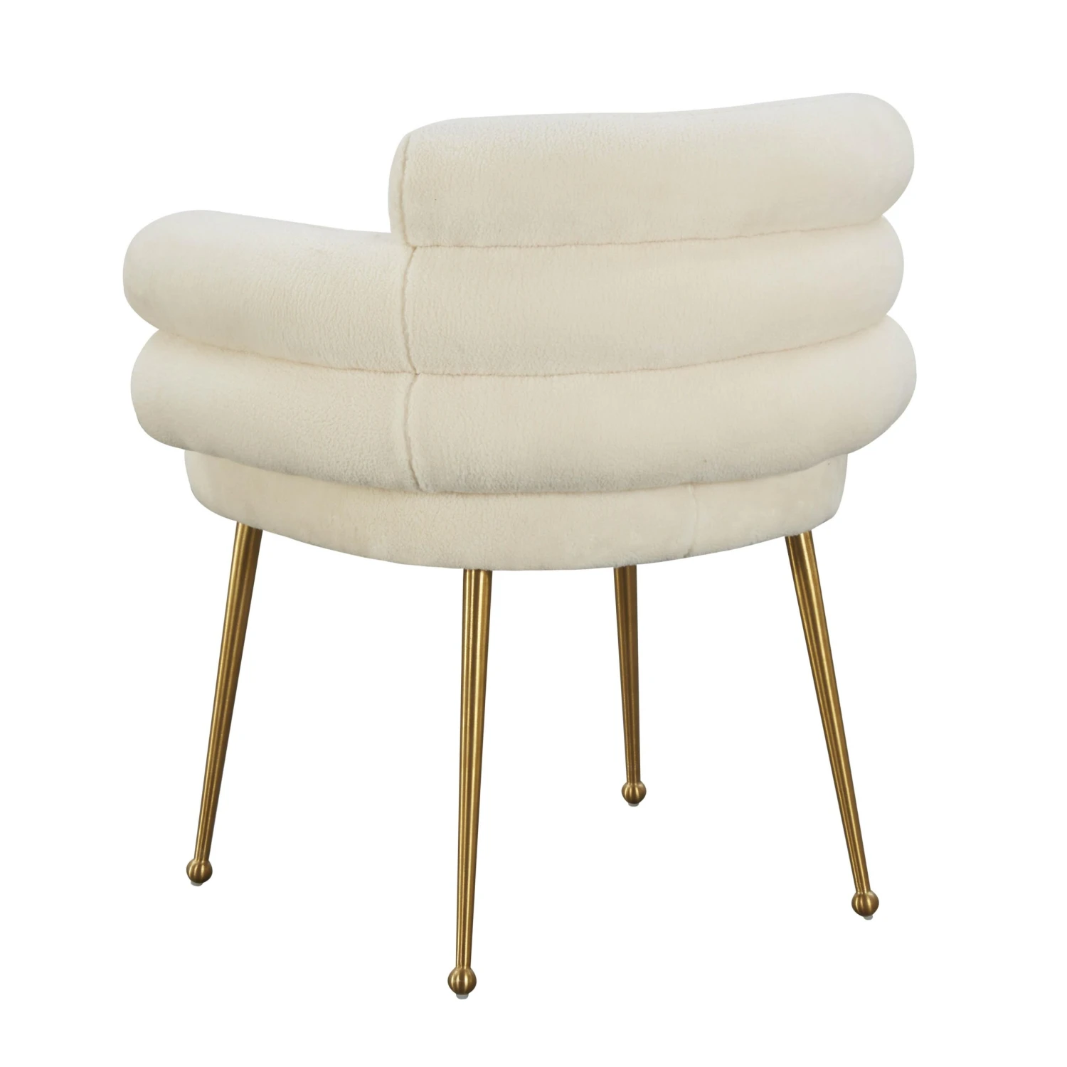 Dente Cream Faux Sheepskin Dining Chair By Inspire Me! Home Decor 4 Dente Cream Faux Sheepskin Dining Chair By Inspire Me! Home Decor - Image 4