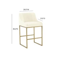 Lisa Pleated Velvet Counter Stool By Inspire Me! Home Decor -TOV Furniture Store TOV IHD68644.media .06