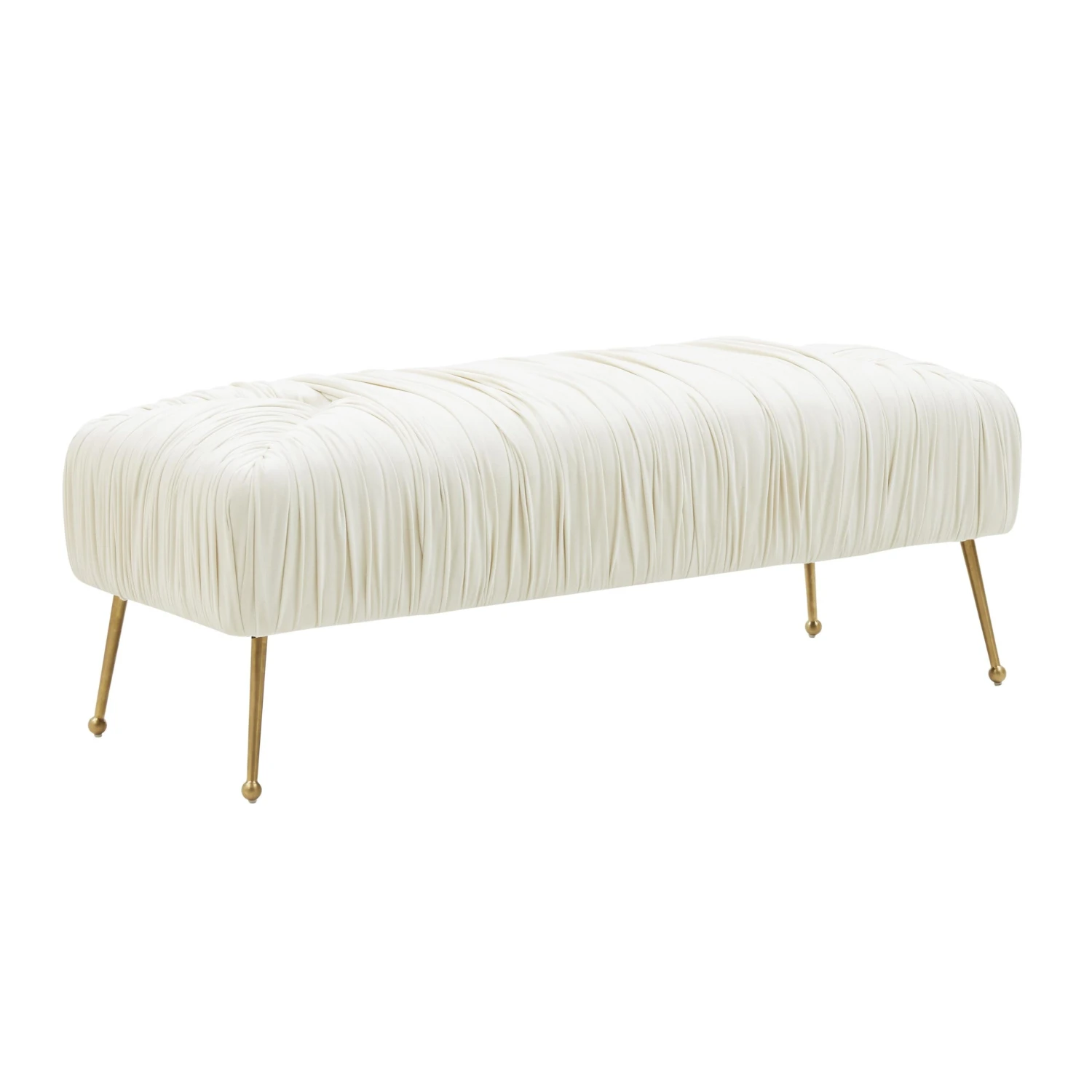 Jessica Cream Velvet Bench By Inspire Me! Home Decor 1 Jessica Cream Velvet Bench By Inspire Me! Home Decor