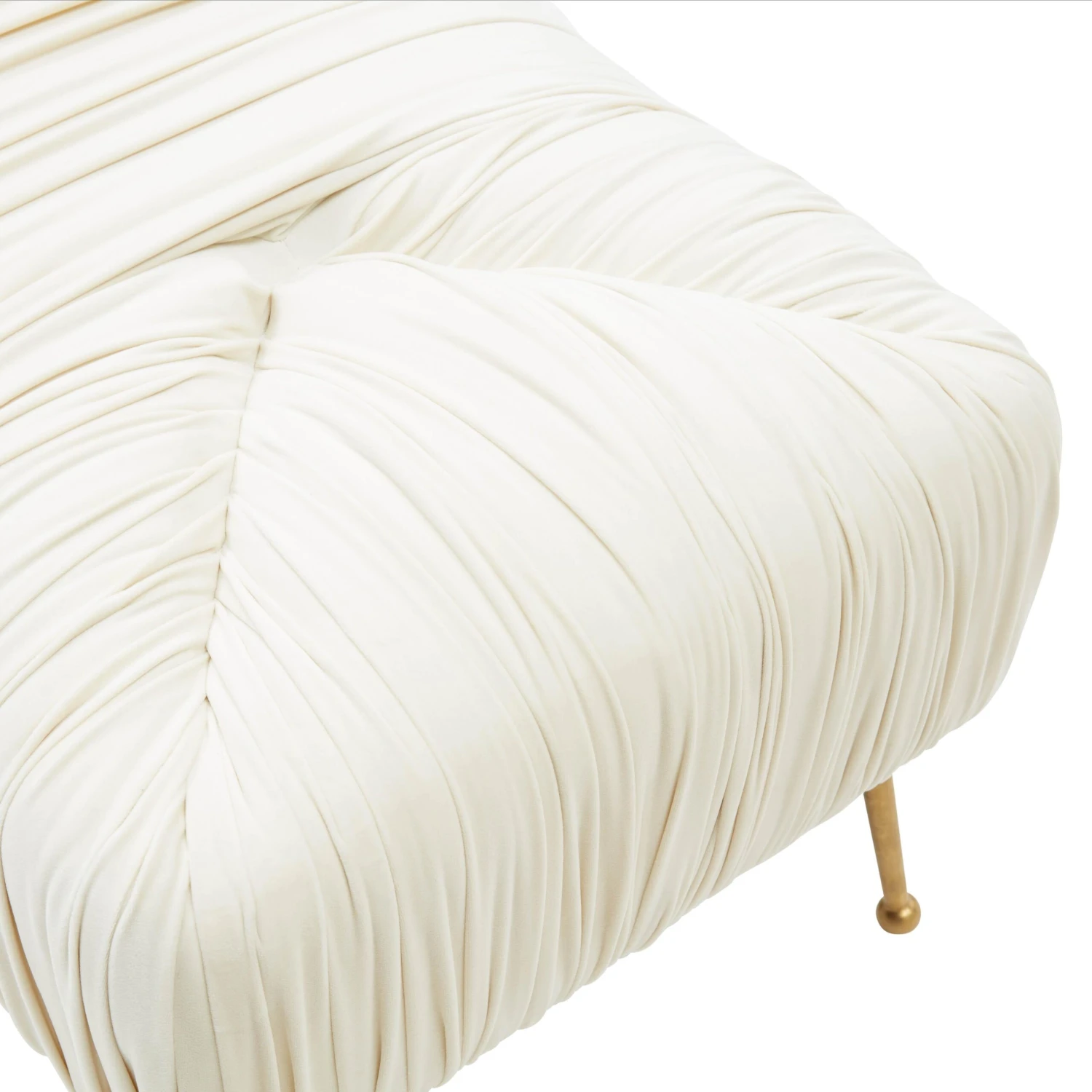 Jessica Cream Velvet Bench By Inspire Me! Home Decor 5 Jessica Cream Velvet Bench By Inspire Me! Home Decor - Image 5