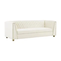 Wafa Cream Velvet Sofa By Inspire Me! Home Decor