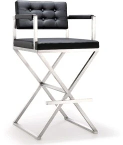 Director Performance Vegan Leather Stool With Silver Base -TOV Furniture Store TOV K3625.media .01 f20bdb9d 8405 40f7 8735 9719a7161f5b