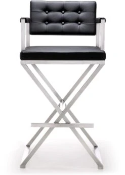 Director Performance Vegan Leather Stool With Silver Base -TOV Furniture Store TOV K3625.media .03 81240af0 93a3 4236 abef 27cd84b344f7