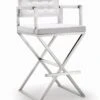 Director Performance Vegan Leather Stool With Silver Base