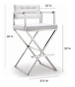 Director Performance Vegan Leather Stool With Silver Base -TOV Furniture Store TOV K3626.media .08 2df6451a ac6e 46ae afcd 4c49b9ab8ed6