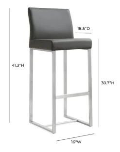 Denmark Performance Vegan Leather Stool With Silver Base - Set Of 2 -TOV Furniture Store TOV K3638.media .09 7577f205 0097 45b4 b791 3d88e111f8d0