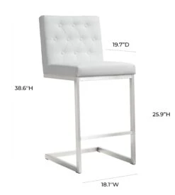 Helsinki White Performance Vegan Leather Stool - Set Of 2 -TOV Furniture Store TOV K3640.media .09 e68f1e01 61d2 4a98 b4d4 c93347f2afc9