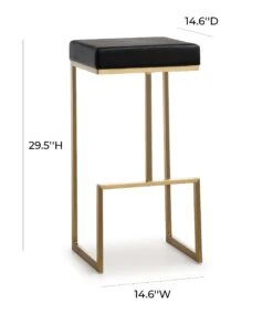 Ferrara Black Performance Vegan Leather And Gold Steel Barstool - Set Of 2 -TOV Furniture Store TOV K3663.media .09 400343f9 1a15 47fe 88a8 b070f64dbdd0