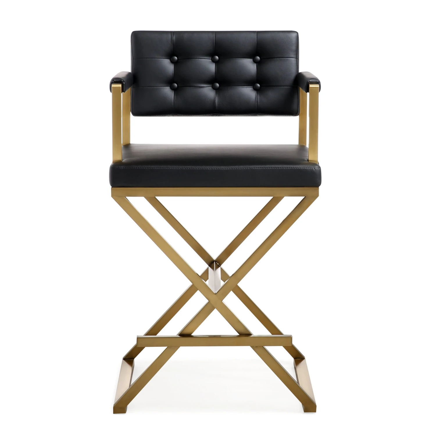Director Performance Vegan Leather Stool With Gold Base 12 Director Performance Vegan Leather Stool With Gold Base - Image 12
