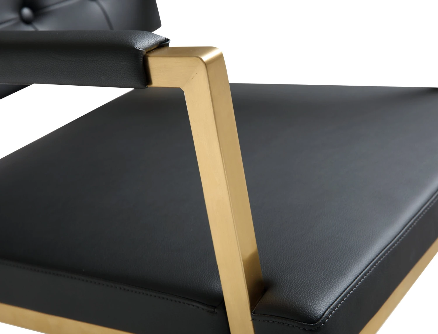 Director Performance Vegan Leather Stool With Gold Base 6 Director Performance Vegan Leather Stool With Gold Base - Image 6