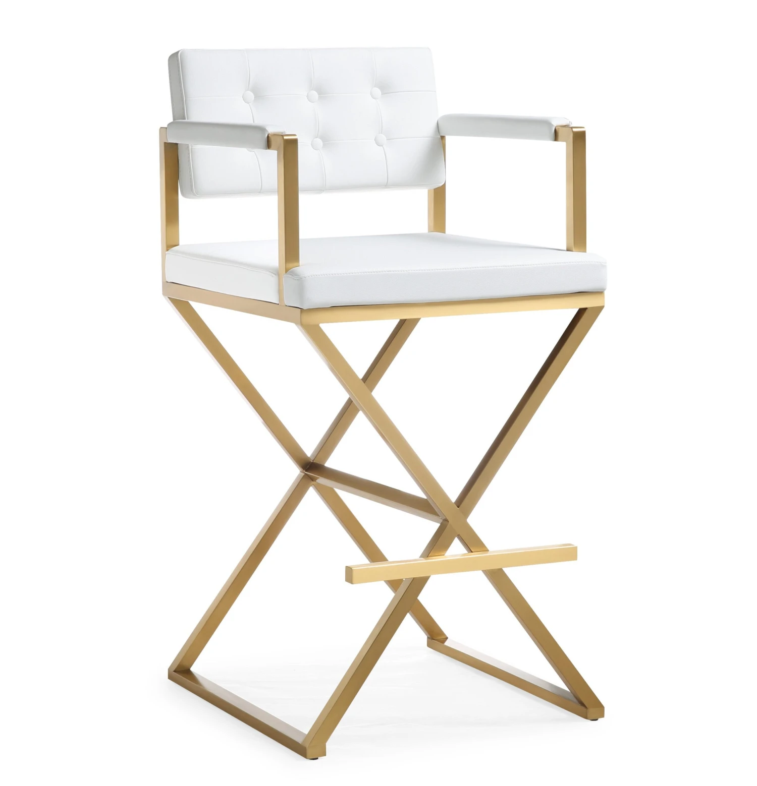 Director Performance Vegan Leather Stool With Gold Base 19 Director Performance Vegan Leather Stool With Gold Base - Image 19