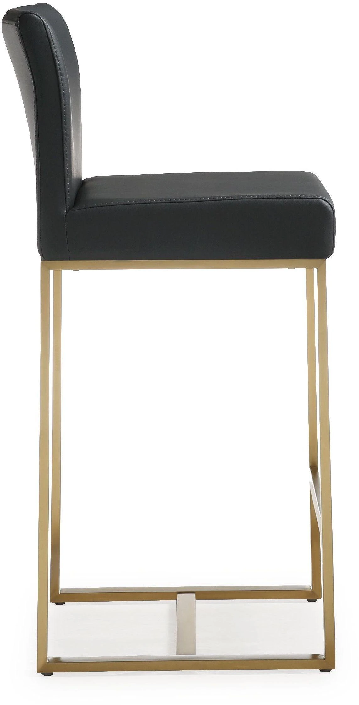 Denmark Performance Vegan Leather Stool With Gold Base - Set Of 2 13 Denmark Performance Vegan Leather Stool With Gold Base - Set Of 2 - Image 13