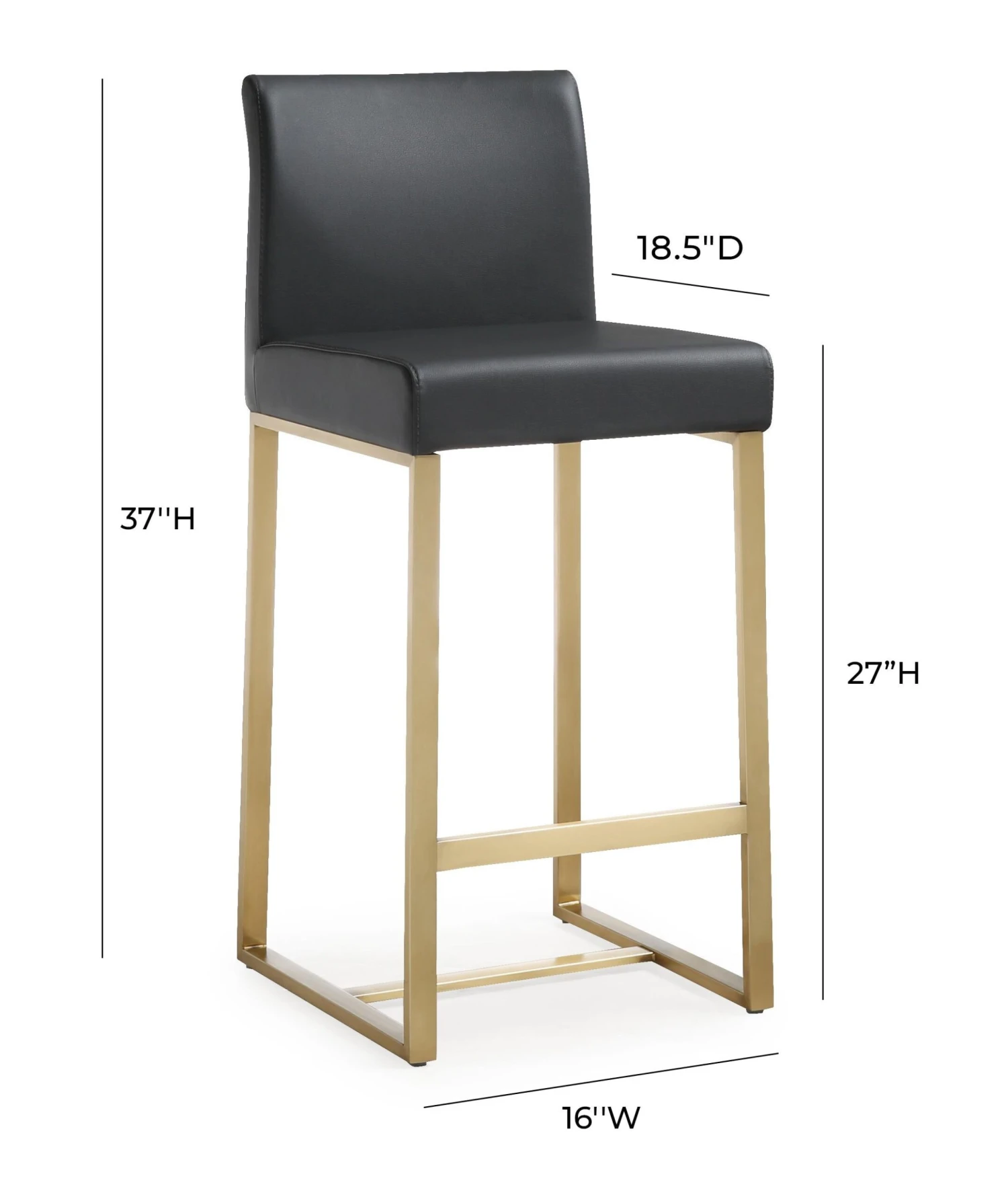Denmark Performance Vegan Leather Stool With Gold Base - Set Of 2 18 Denmark Performance Vegan Leather Stool With Gold Base - Set Of 2 - Image 18