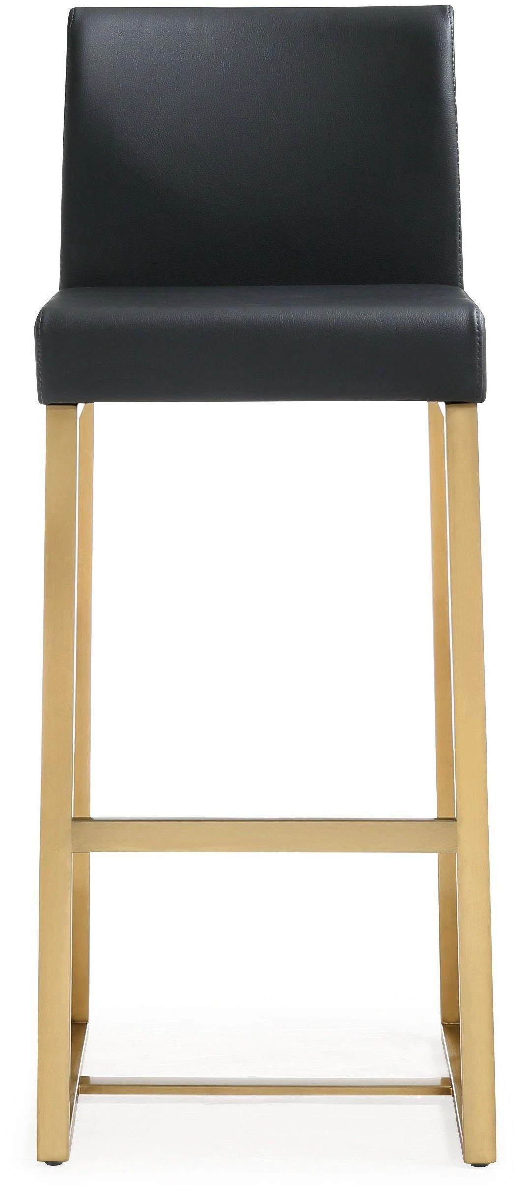 Denmark Performance Vegan Leather Stool With Gold Base - Set Of 2 5 Denmark Performance Vegan Leather Stool With Gold Base - Set Of 2 - Image 5