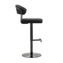 Cosmo Black Performance Vegan Leather On Black Steel Barstool -TOV Furniture Store TOV K3681.media .04