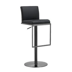 Amalfi Black Performance Vegan Leather On Black Stool
