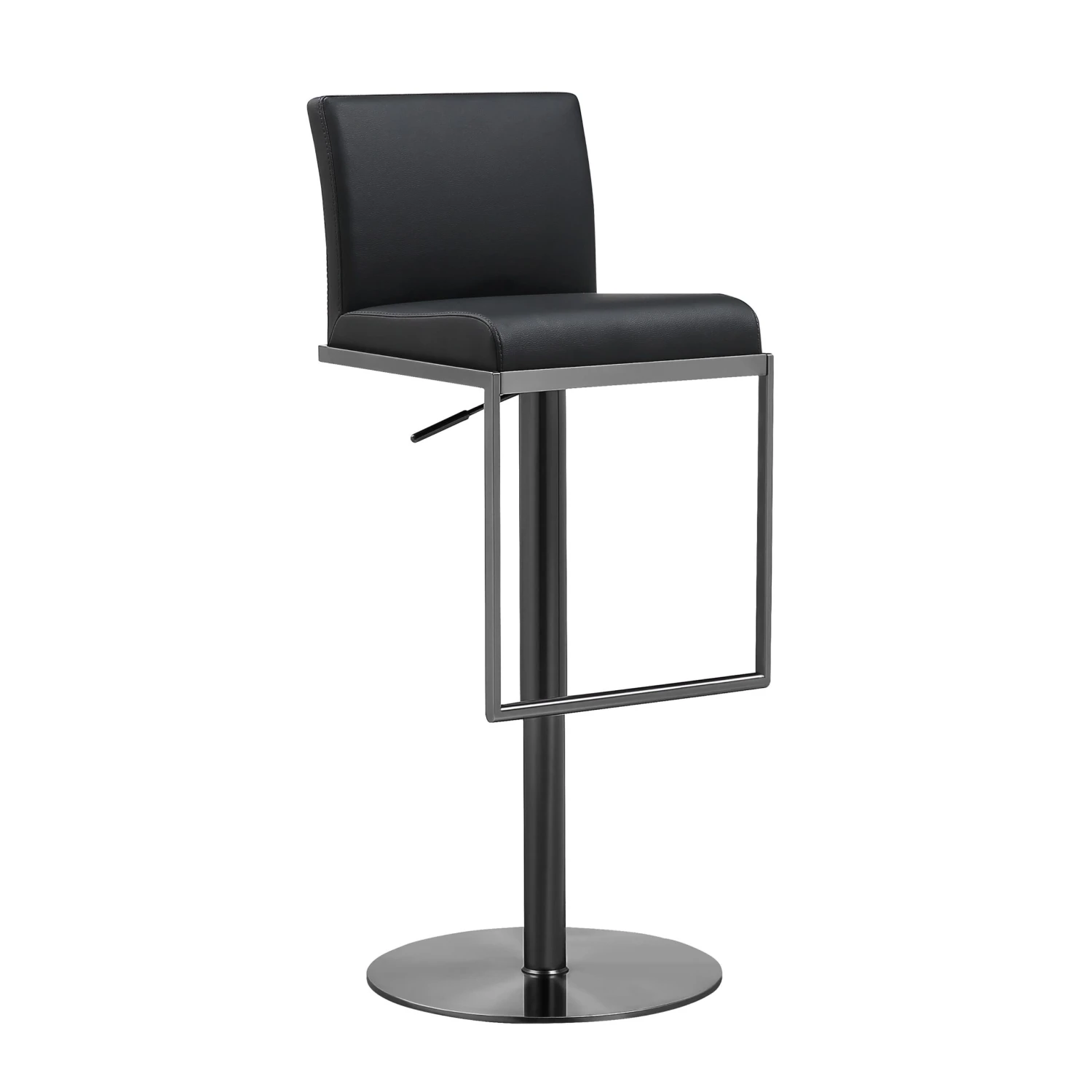 Amalfi Black Performance Vegan Leather On Black Stool 1 Amalfi Black Performance Vegan Leather On Black Stool
