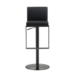 Amalfi Black Performance Vegan Leather On Black Stool 11 Amalfi Black Performance Vegan Leather On Black Stool -TOV Furniture Store TOV K3682.media .03