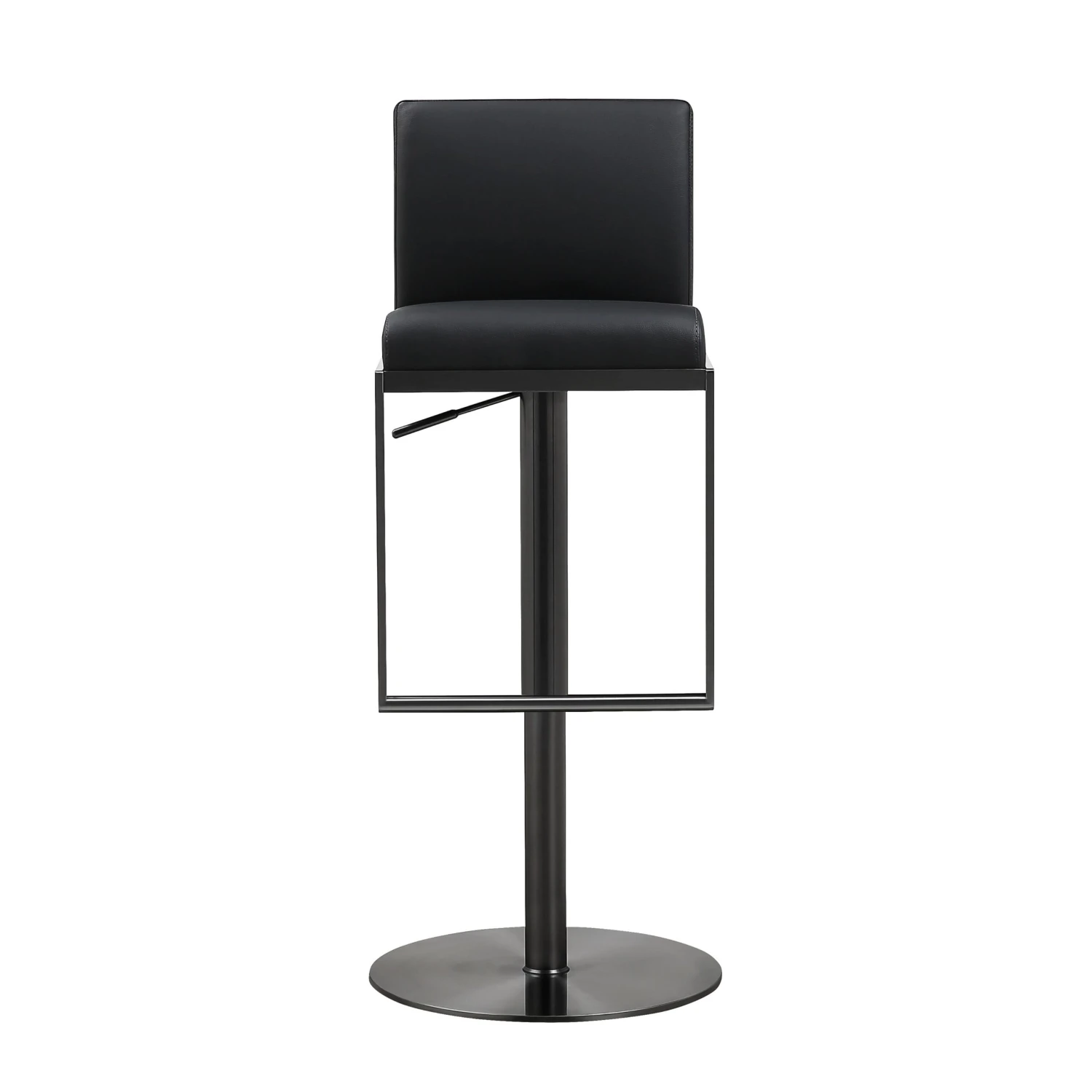 Amalfi Black Performance Vegan Leather On Black Stool 3 Amalfi Black Performance Vegan Leather On Black Stool - Image 3